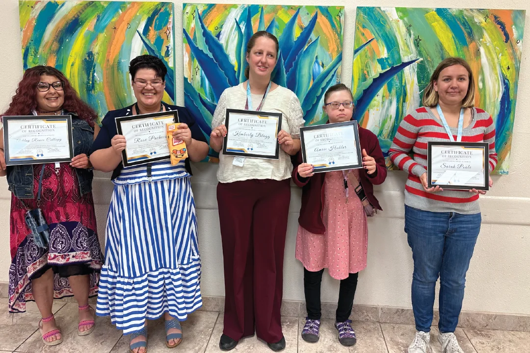 five recipients of certificates of recognition in Employment Celebration